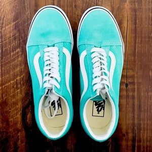 Mint Blue Old Skool Vans, Size 8